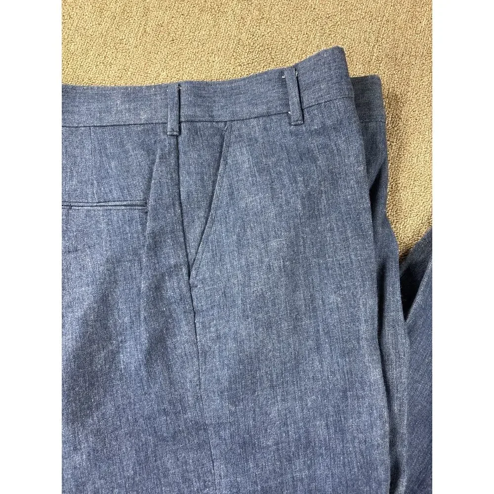 Vintage 1960s–70s American Fashion Collection Chambray Dress Pants 36x31 USA